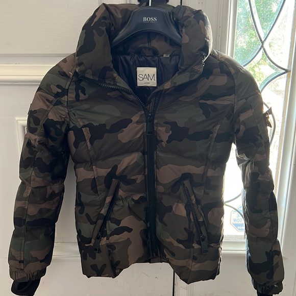 Pink Sam Camo Freestyle Jacket Freestyle Black Camo Down Puffer